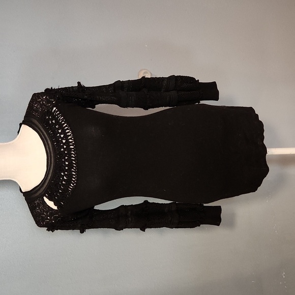 Nanette Lepore Dresses & Skirts - Nanette Lepore Eyelet/ eyelash knit boho floral lace long sleeve midi dr…